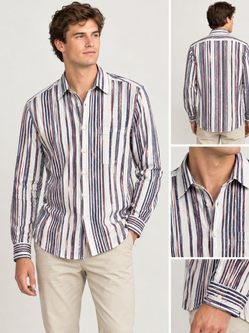TOMMY BAHAMA BRUSH STROKE BREEZER FUSION LINEN CAMP SHIRT